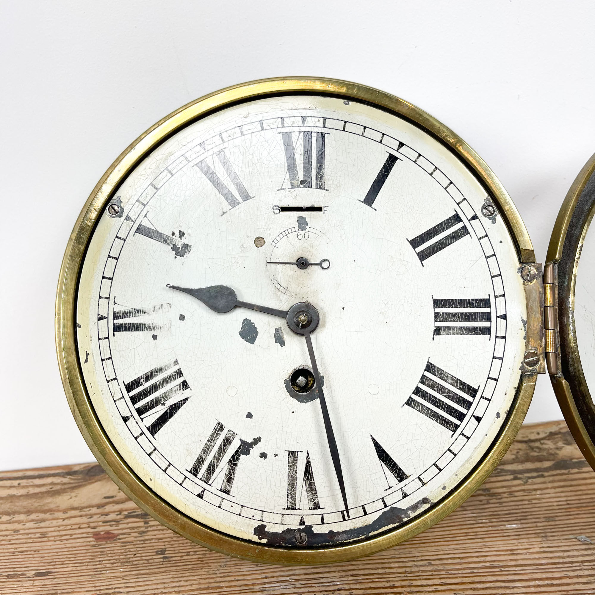 Antique brass navy ship clock