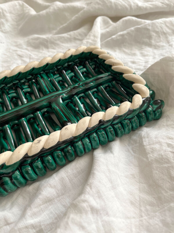 Dessous de plat en céramique tressée Vallauris vintage