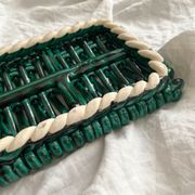 Vintage Vallauris woven ceramic trivet