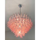 Contemporary White and Pink “Selle” Murano Glass Petali Chandelier