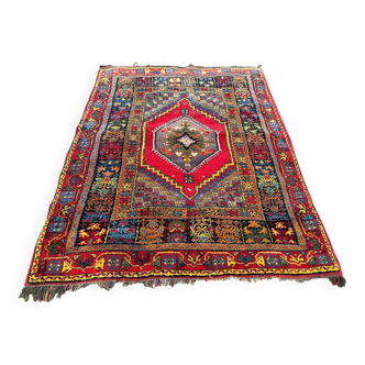 Ancient Caucasian Karabakh carpet made of natural wool, handwoven.
