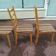 Lot 4 Light wood chairs in vintage Scandinavian fabric