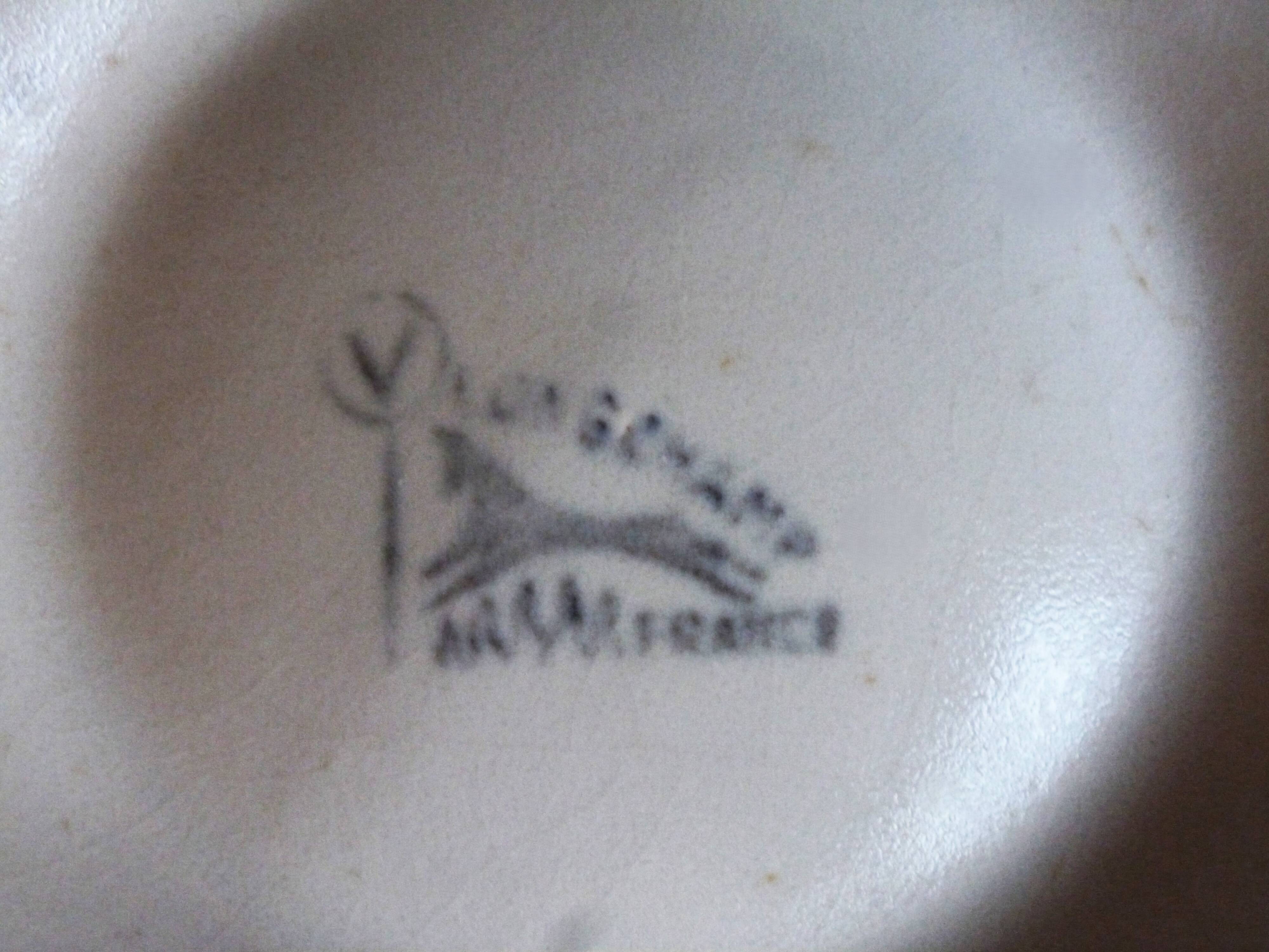 Oyster service, platter and 6 Longchamp oyster plates.