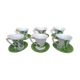6 Tasse a café en porcelaine blanche a decor floral