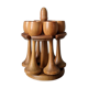 Egg cups on turned wooden legs, Scandinavian country decor