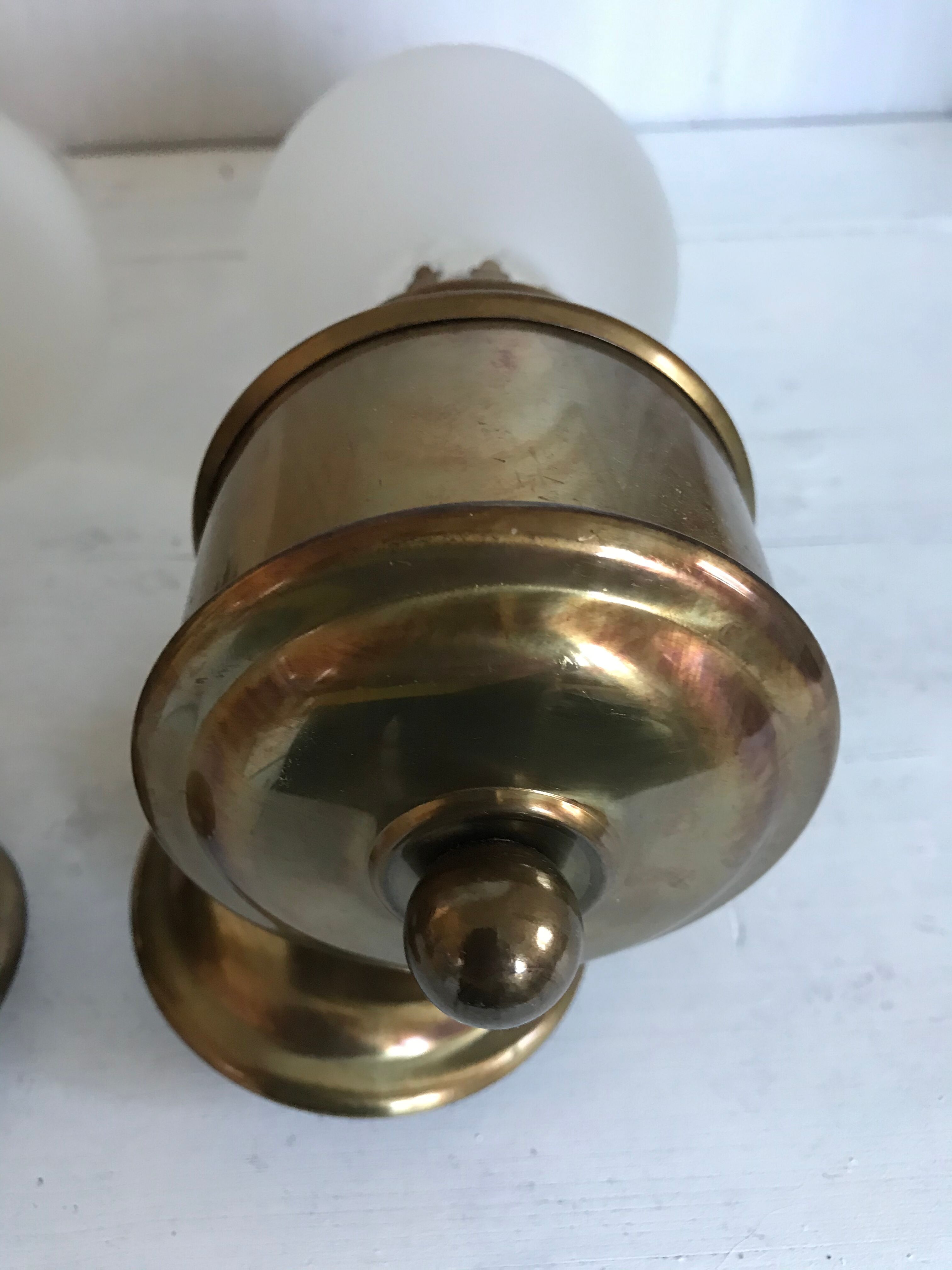 Old pair of brass wall light