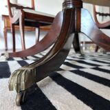 Antique Georgian twin pedestals dining table and 10 chairs