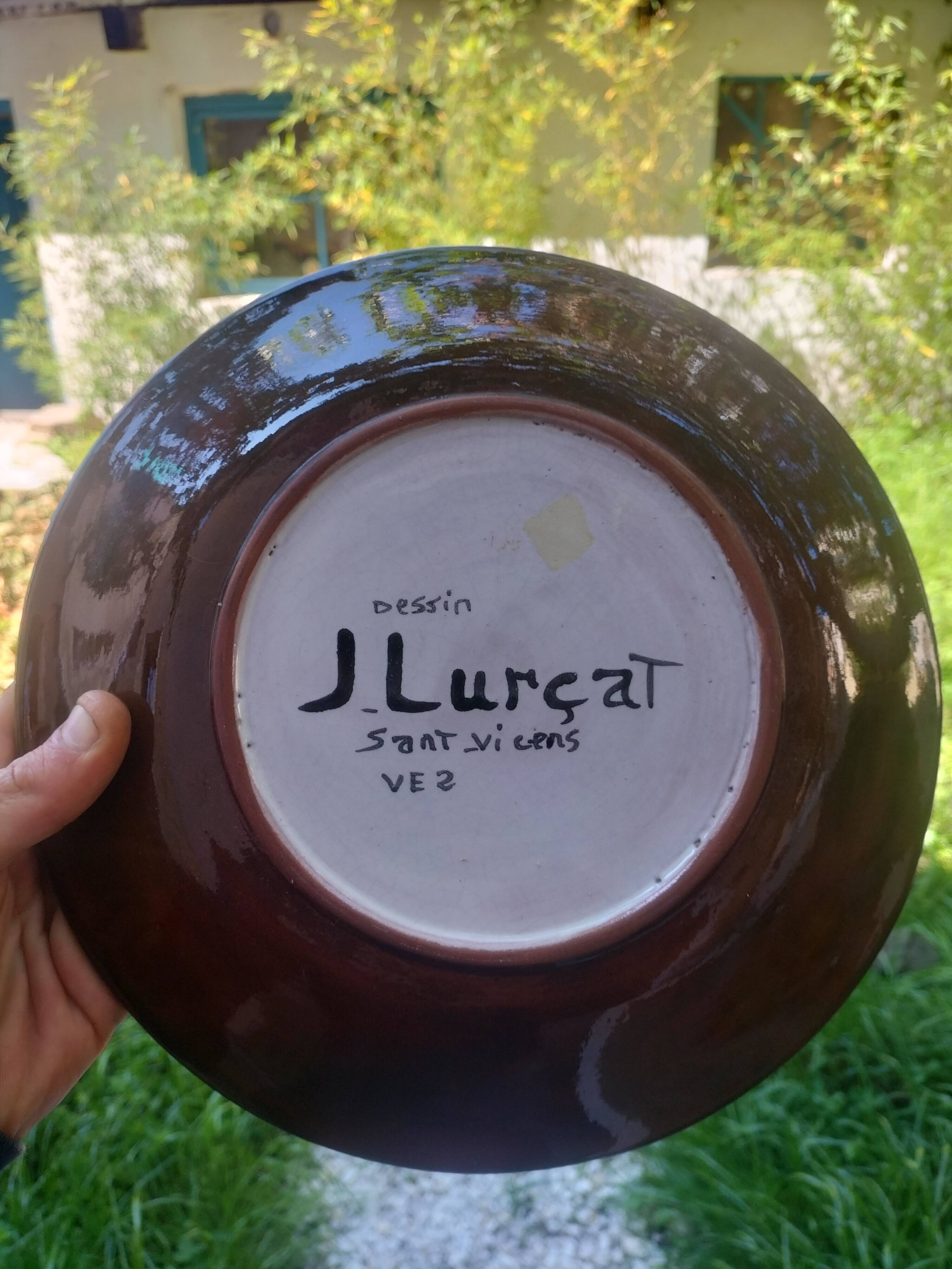 Glazed earthenware plate by Jean Lurçat