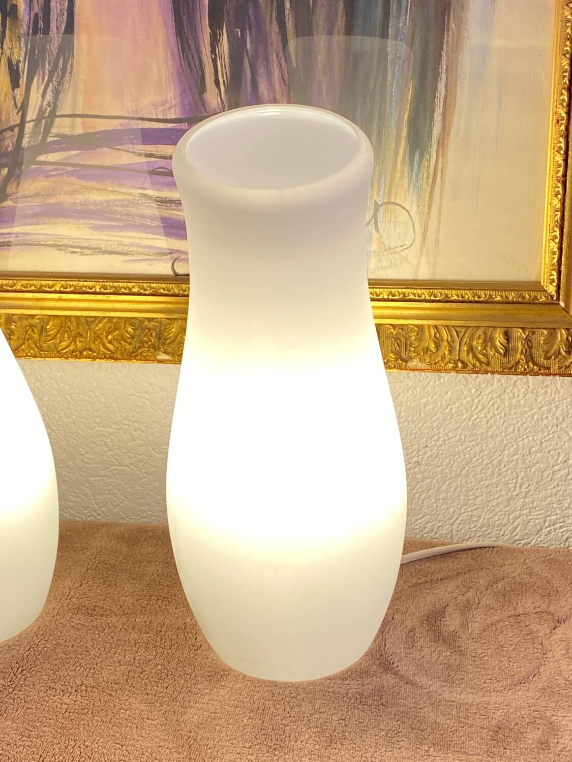 Paire de lampes en verre Mylonit Ikea 1990