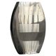 Decorative stainless steel vase with geometrical shapes imprinted, 1970's