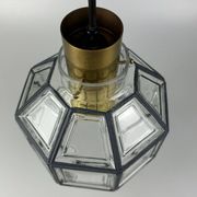 60s 70s hanging lamp by Limburg Leuchten Germany glass brass Space Age