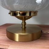 Skyscraper Art Deco globe table lamp with gold base