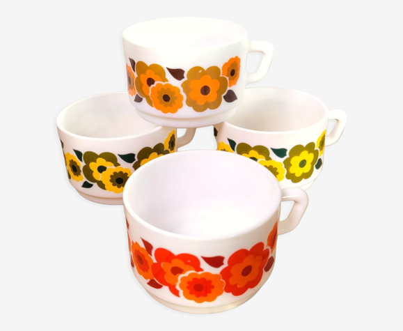 Set tasses lotus vintage 1970