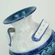 italian mid century VASE nuovo rinascimento relief decor white blue turquoise