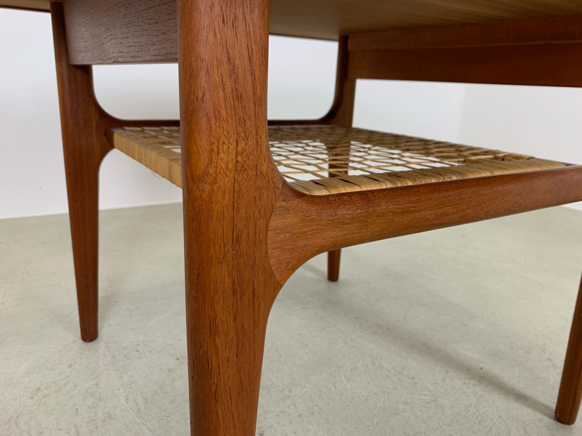 MidCentury Teak Coffee Table with Seagrass by Trioh Denmark, 1960s