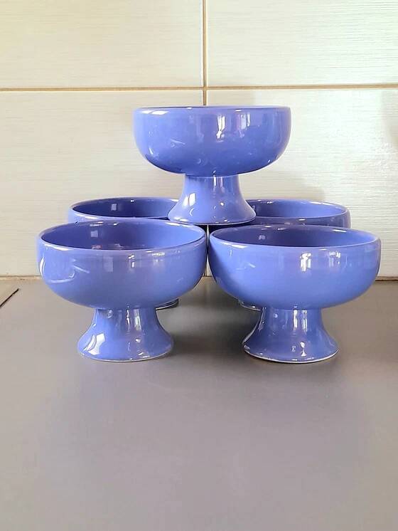 Ceramic bowls, dessert service, 1980