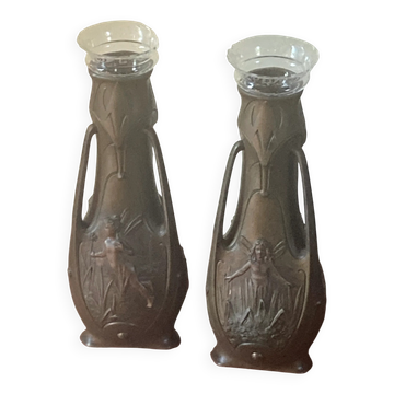 Pair of Art Nouveau vases by Jean Garnier