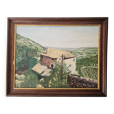 Tableau Huile sur Toile Paysage Lubéron Oppède le Vieux signé Alain Duverne