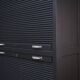 Solid oak shuttered wardrobe, anthracite grey, French work circa 1950