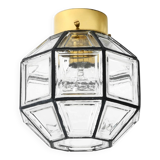 Beautiful 1970s Limburg glass ceiling lamp in octagon shape