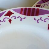 4 flat ironstone plates from Moulin des Loups and Hamage, Madeleine model