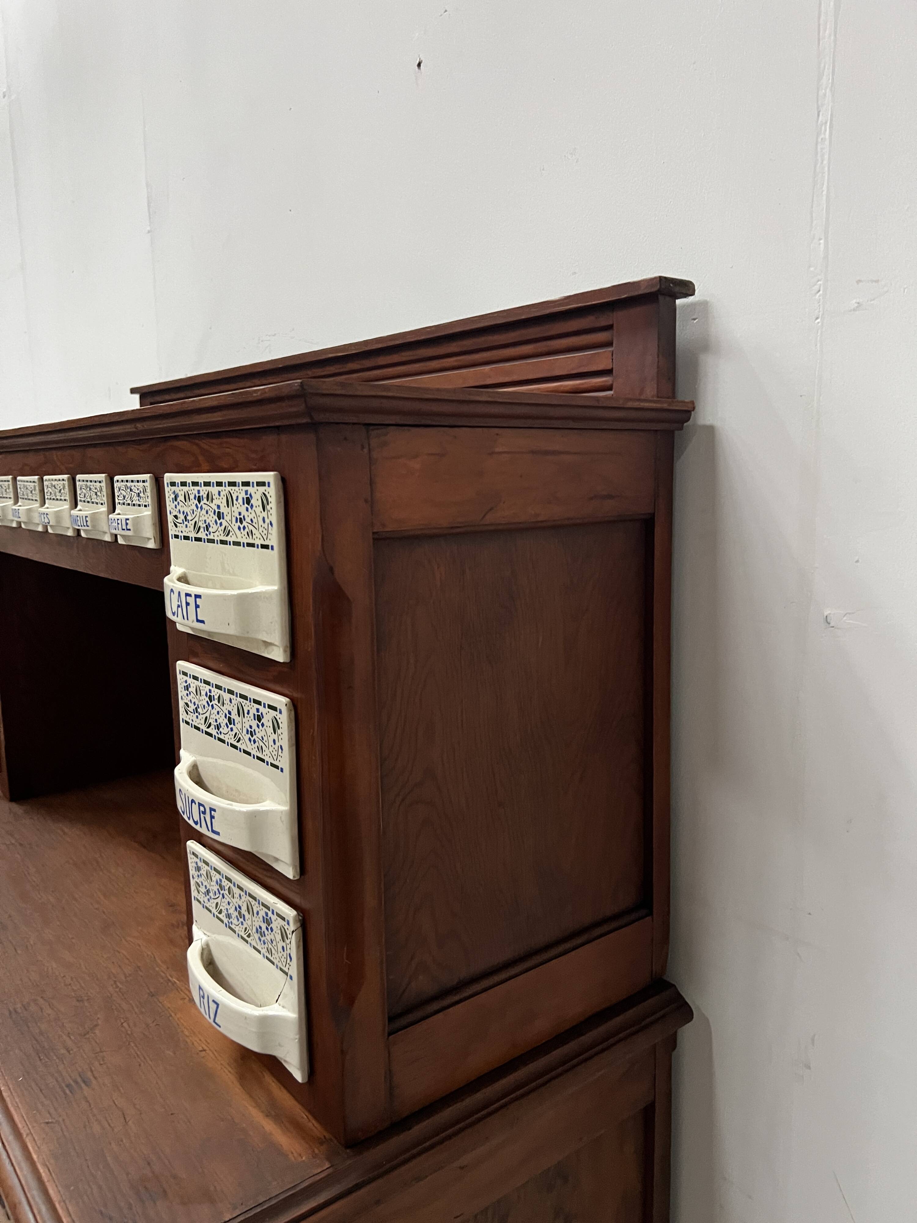 20th century natural wood kitchen spice rack