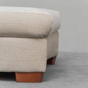 Half-moon pouf in light fabric 1970s vintage modernariato