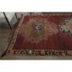 1970s Vintage Turkish Oushak Handmade Wool Cotton Red Area Rug 190x375