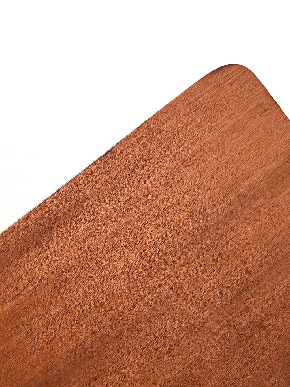 Scandinavian mahogany desk with brass handles