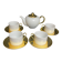 Tableware coffee and tea service 5 pieces Geneviève Lethu 20th century