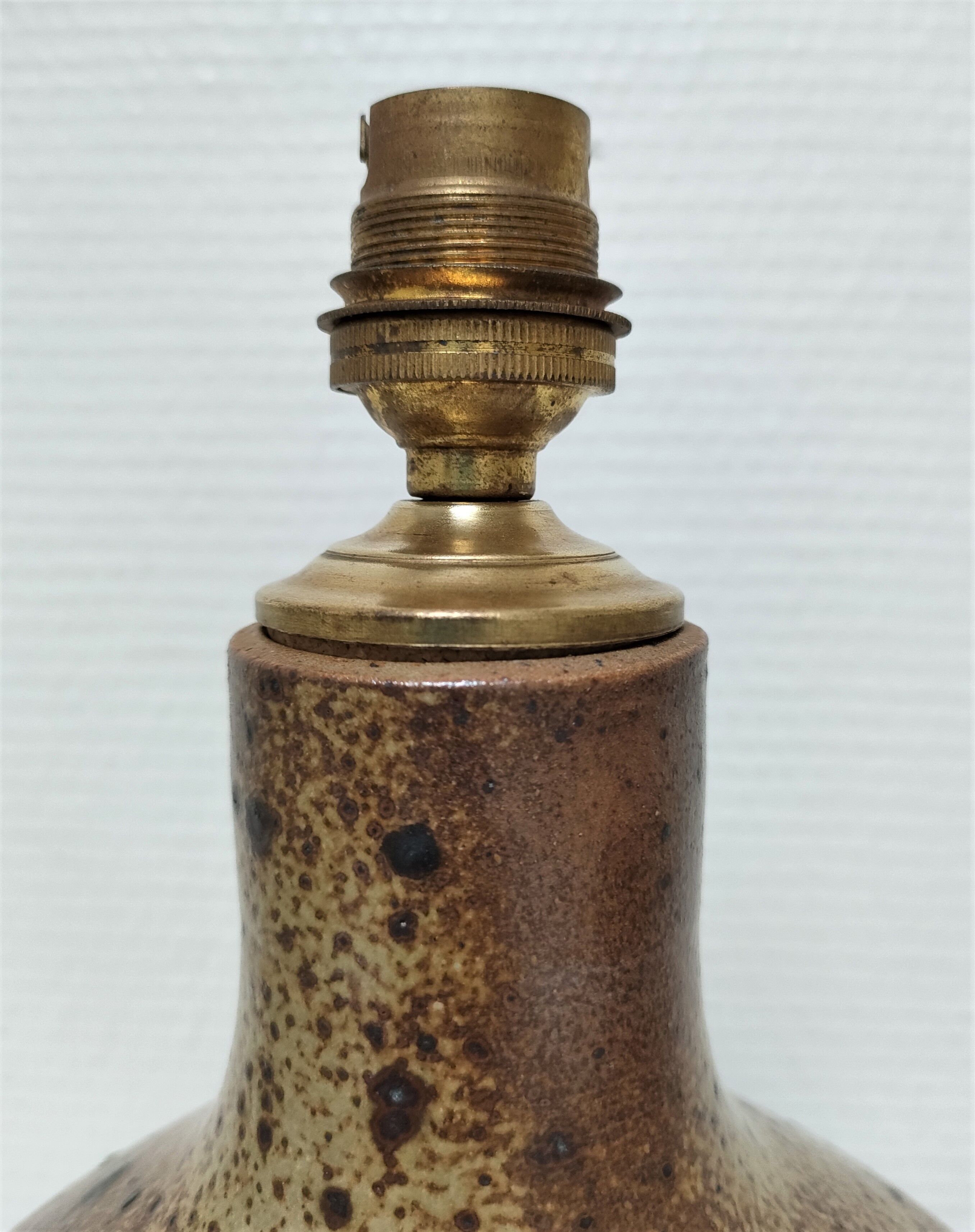 Lamp foot sandstone pyrity vintage height 31 cm