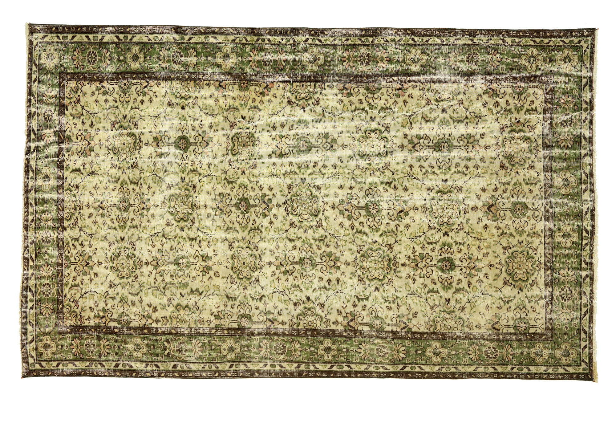Anatolian handmade vintage rug 254 cm x 170 cm