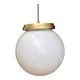 Suspension globe vintage XL en opaline blanche