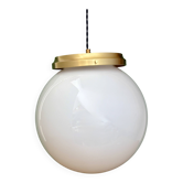 Vintage XL suspension globe in white opaline