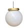 Suspension globe vintage XL en opaline blanche