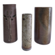 three vintage stoneware roller vases