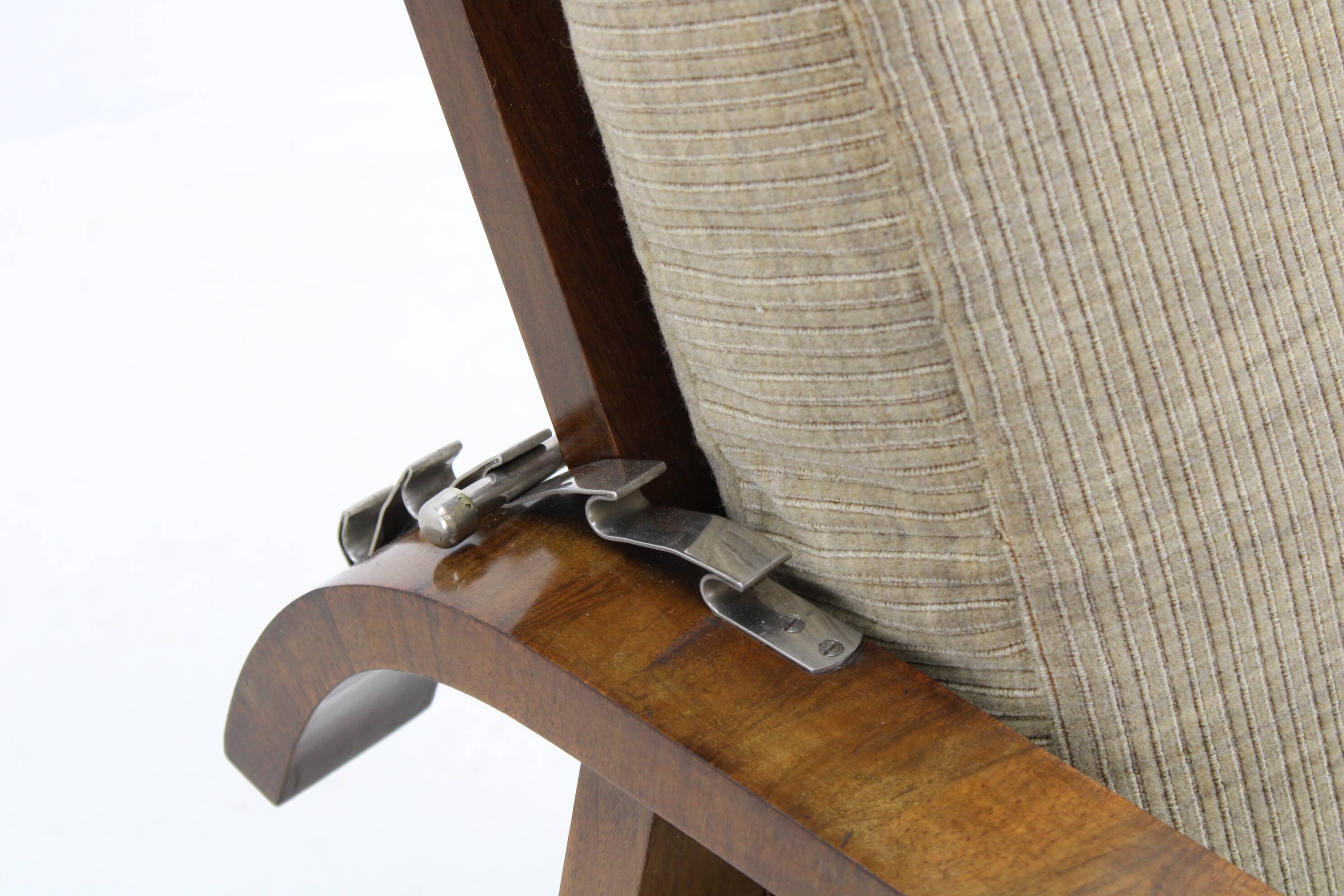 1930s Pair of Art Deco Armchairs in Walnut Finish, Czechoslovakia