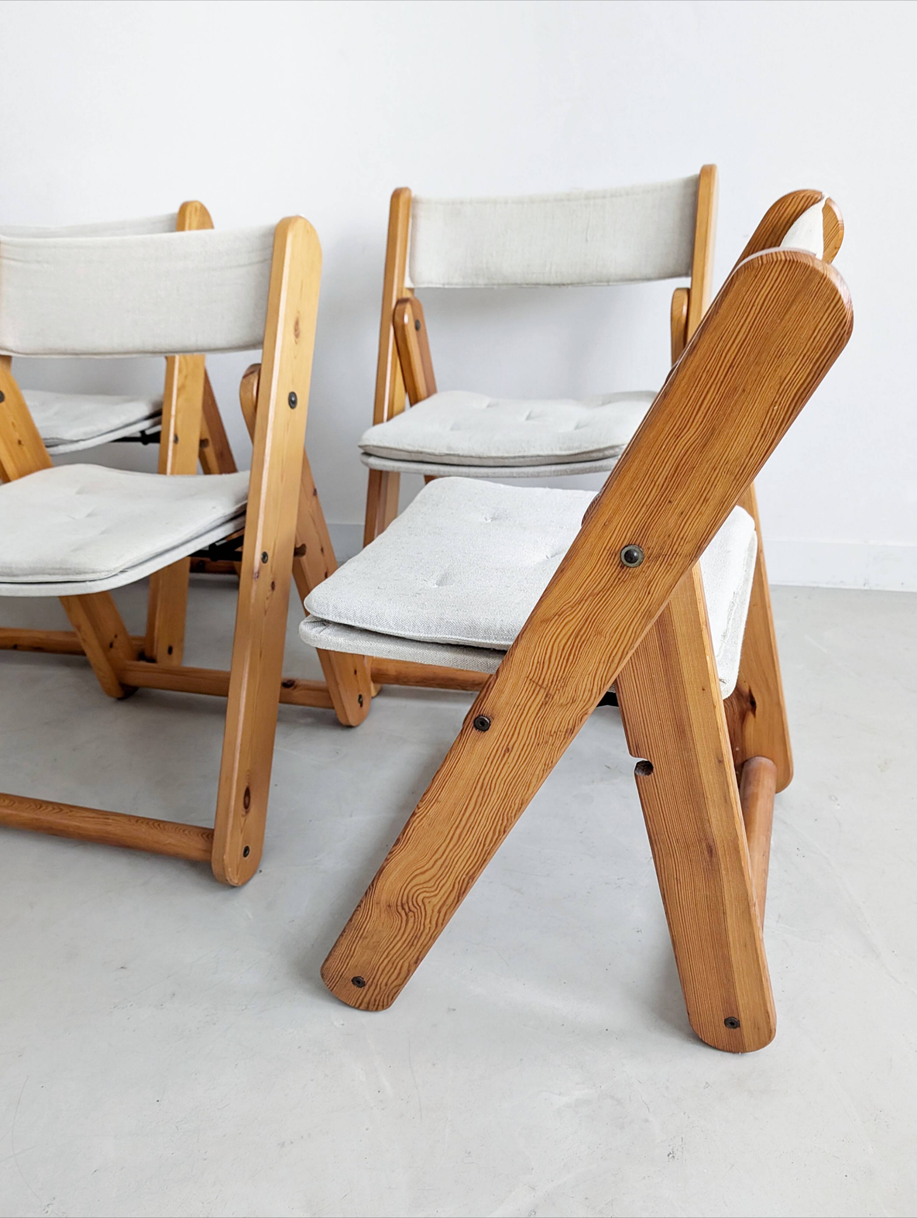 Set of 4 'Kon-Tiki' Folding Chairs by Gillis Lundgren for IKEA 1970s