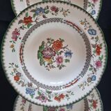 Set of 6 Copeland Spode English porcelain soup plates "Rose de