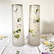 Pair of antique glass paste vases