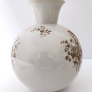 Vase en céramique ivoire et détails floraux marron par Rosenthal, Italie