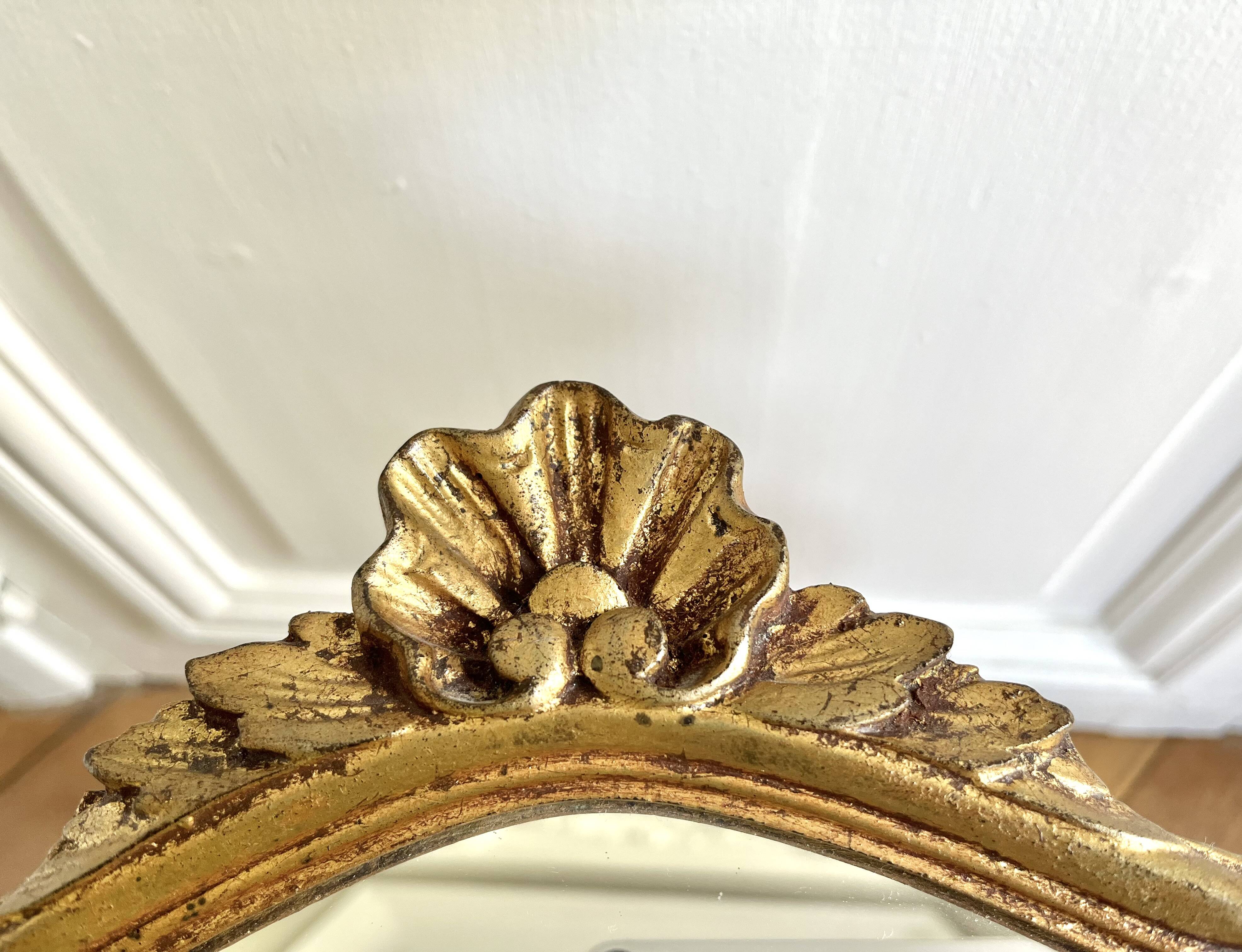 Miroir rocaille style Louis XV doré , 50 x 31 cm