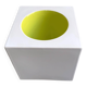 Vintage pop art cube vase / bowl white and green