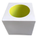 Vintage pop art cube vase / bowl white and green