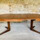 Extendable Scandinavian style dining table with double elongations by Maison Ducau, Circa 1970