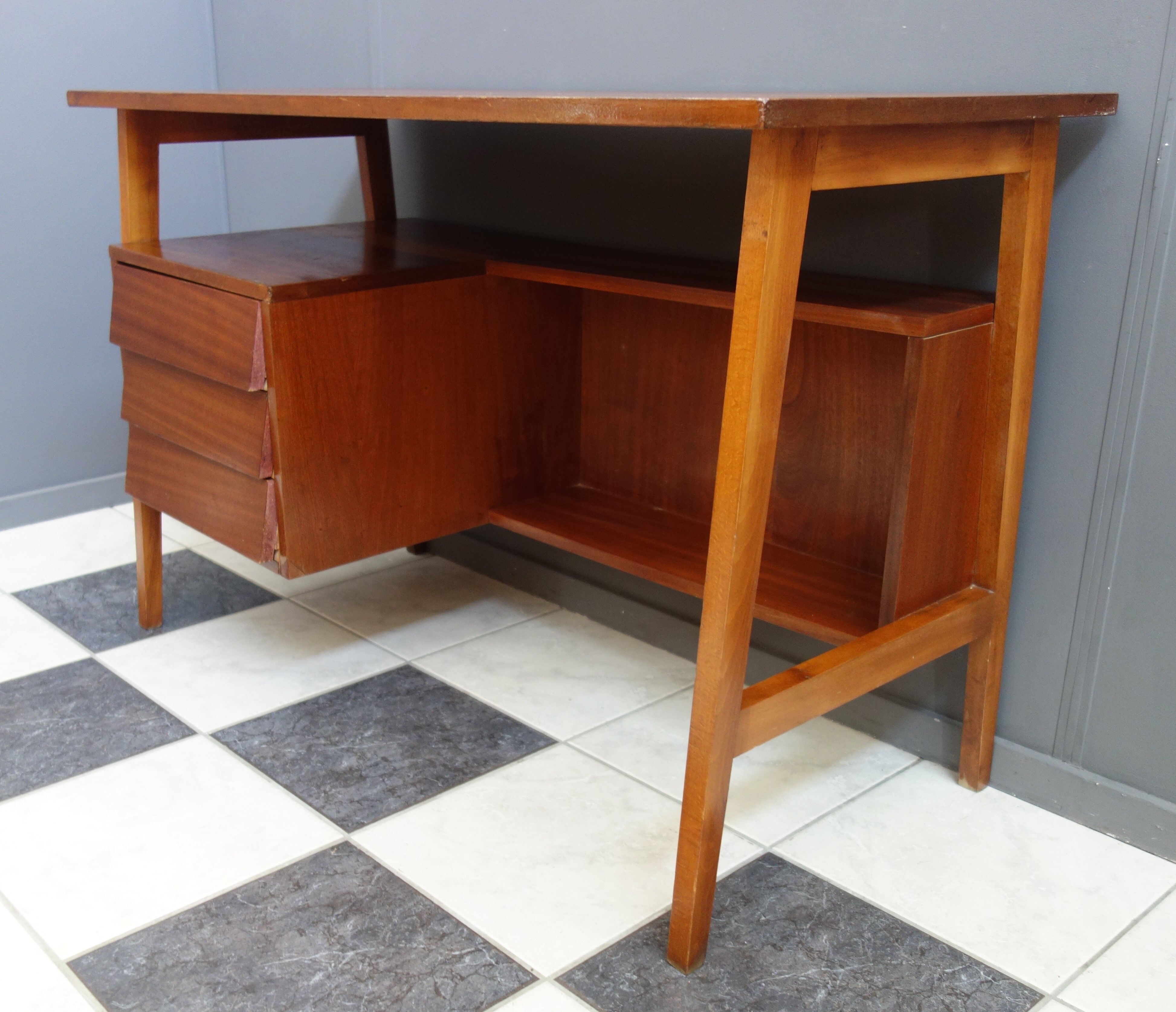 Scandinavian style wood desk 1960s