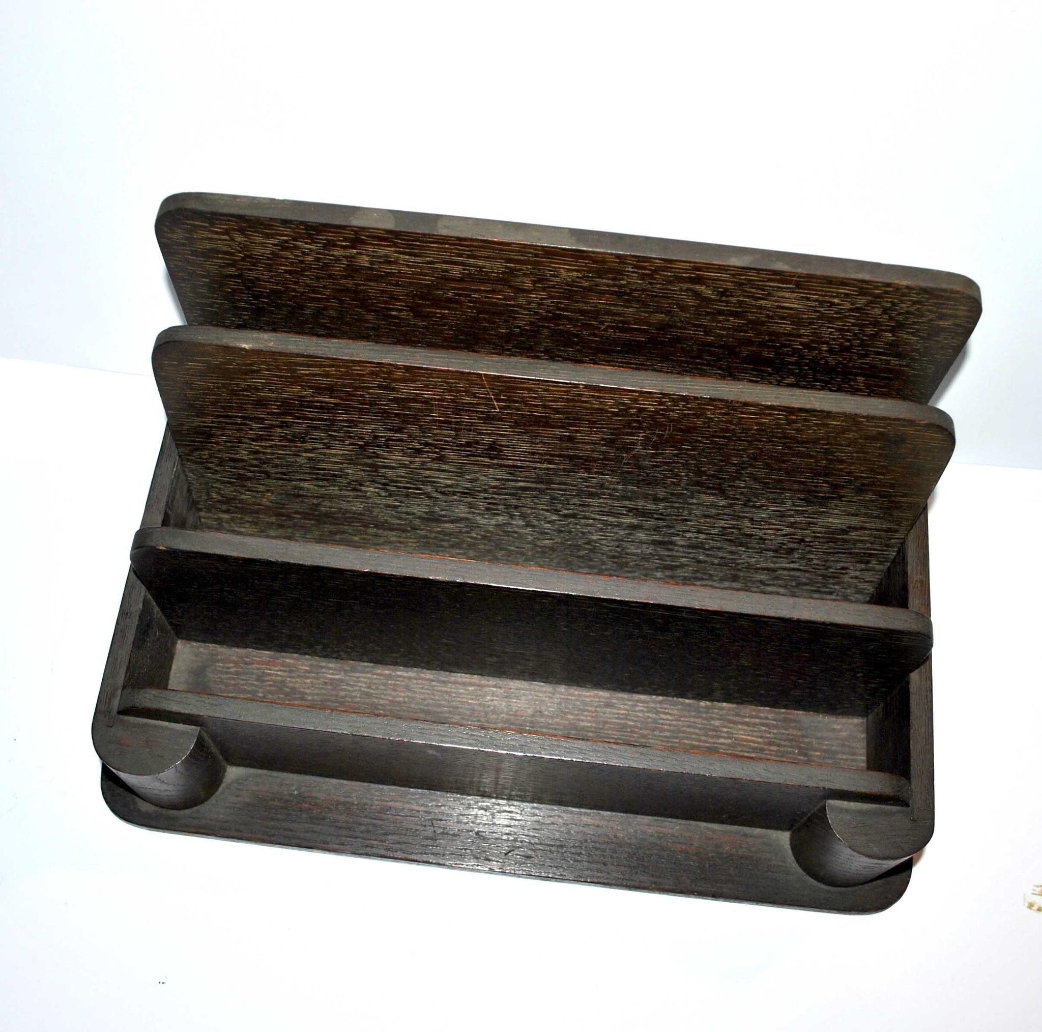 Office kit art deco inkwell and wooden letter holder macassar way 1930-1940