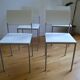 Lot de 4 chaises métal et bois vintage 1990