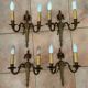 Double brass sconces