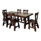 Ensemble table et 6 chaises Guillerme et Chambron